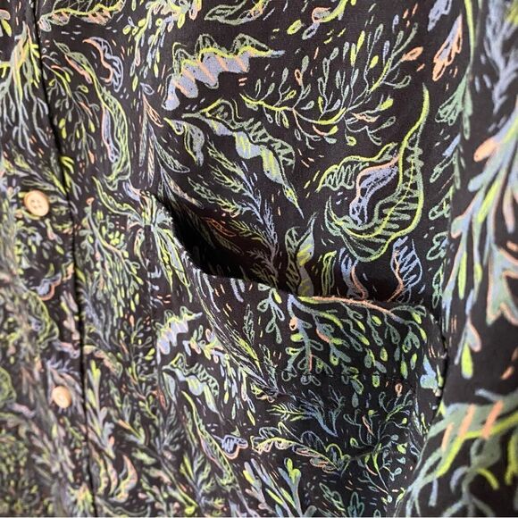 SURFSIDE SUPPLY Sz 3XB Green Surf Beach Cotton Short Sleeve Button Down Shirt - Picture 8 of 9